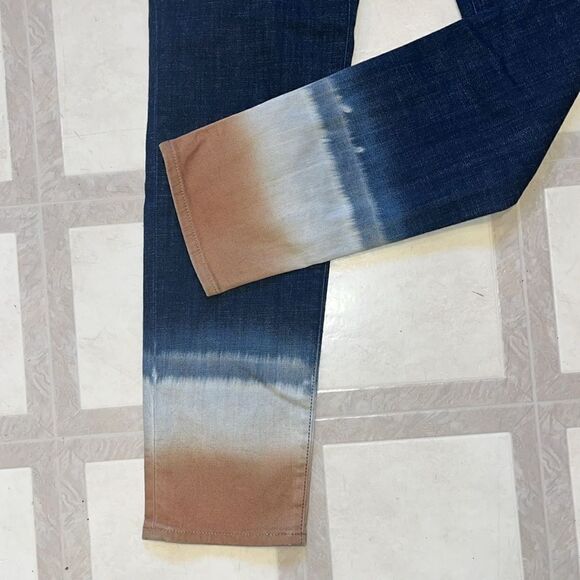 NWT CHICO’S SO SLIMMING GIRLFRIEND Slim LEG ANKLE NEUTRAL DIP DYE JEANS 2T/00T - Picture 7 of 8